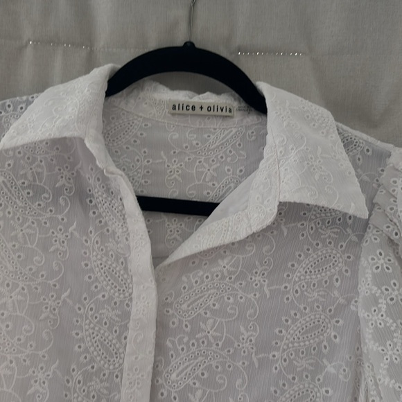 Alice + Olivia Blakesly Mini Dress Eyelet - Picture 3 of 5